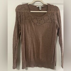 American Rag Women's Taupe Lace Detail